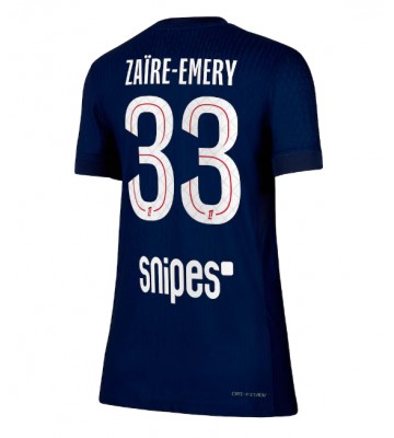 Paris Saint-Germain Warren Zaire-Emery #33 Primera Equipación Mujer 2025-26 Manga Corta